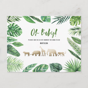 Tropical gold modern colourful mom-to-be postcard