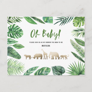 Tropical gold modern colourful mom-to-be postcard