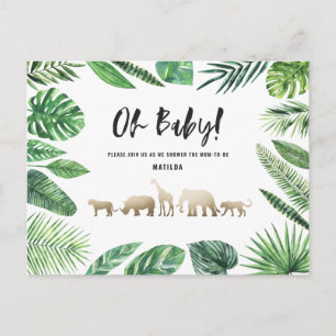 Tropical gold modern colourful mom-to-be postcard