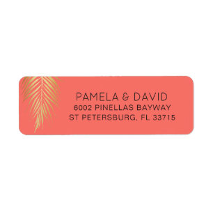 Tropical Gold Palm Frond sur Coral