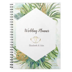 Tropical Gold Palm Leaves Summer Notebook