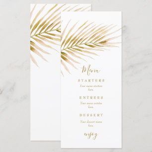 Tropical Gold Palm wedding Menu