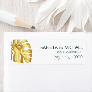 Tropical Gold Personalized Wedding Address