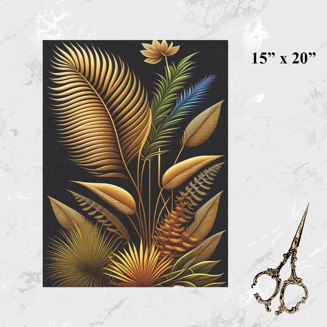 Tropical Gold Reeds Artwork Tissue Paper (Creator Uploaded)