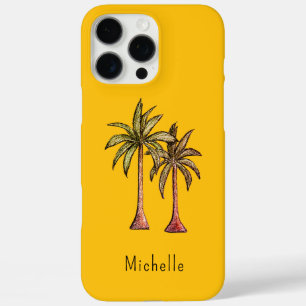 Tropical Gold Simple Palm Trees Personalized iPhone 16 Pro Max Case