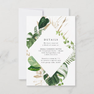 Tropical Gold   Wedding Details Card