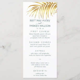 Tropical Gold Wedding Menu
