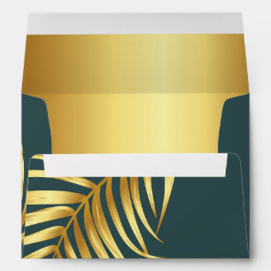 Tropical Gold Wedding Personalized Envelope