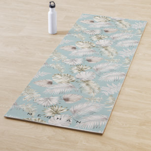 tropical golden foliage Monogram Yoga Mat