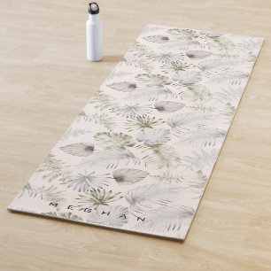 tropical golden foliage Monogram Yoga Mat
