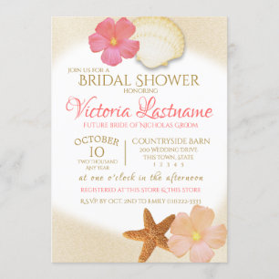 Tropical Golden Sands Bridal Shower Invitation