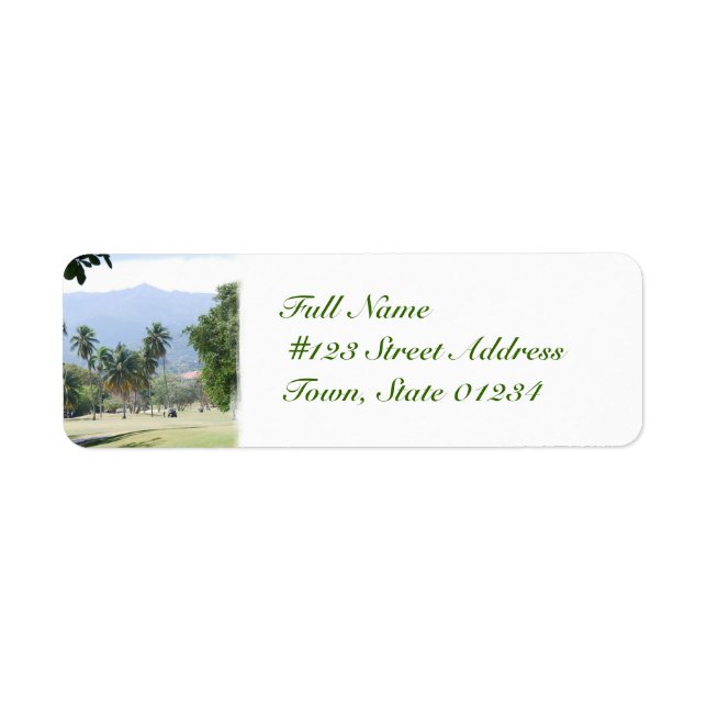 Tropical Golf Course Mailing Labels (Front)
