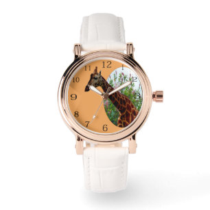 "Tropical Grace: Giraffe Popout Art with Hibiscus Watch