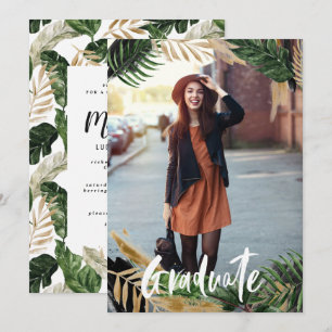 Tropical graduation announcement party invitation