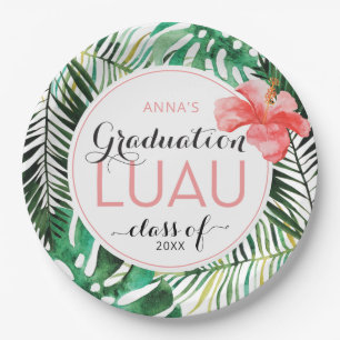 Tropical Graduation Luau Party Paper Plate