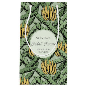Tropical Green Banana Leaves Bachelorette Small Gift Bag