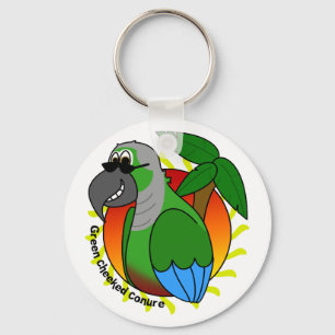 Tropical Green Cheeked Conure Keychain