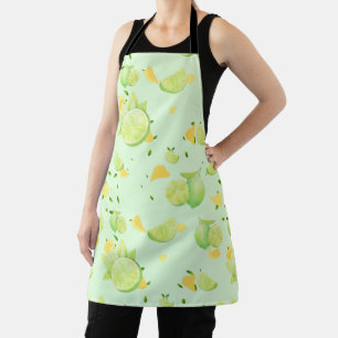 Tropical Green Citrus SUMMER Orange lemon Slice Apron