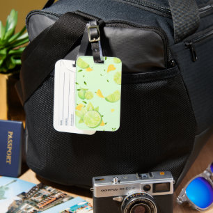 Tropical Green Citrus SUMMER Orange lemon Slice Luggage Tag