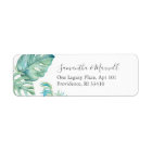 Tropical Green Feuilles Aquarelle Adresse de retou