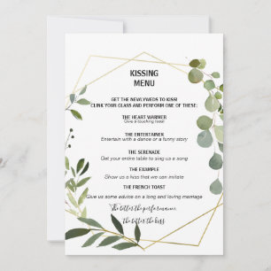 Tropical Green Feuilles Kissing Menu