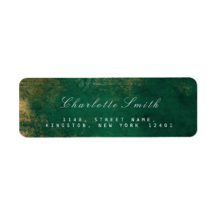 Tropical Green Gold Return Address Labels