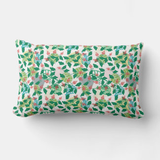 Tropical Green Leaf Lumbar Pillow