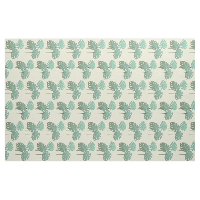 Tropical Green Leaf Monastera Plant Pattern Fabric (Fat Quarter)