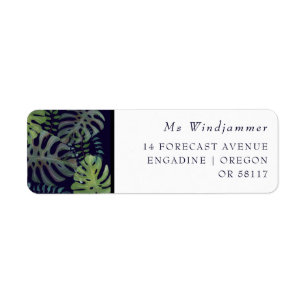 Tropical green leaf return address