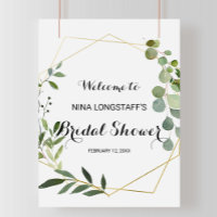 Tropical Green Leaves Bridal Shower Welcome
