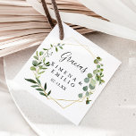 Tropical Green Leaves Gracias Wedding Favour Tags<br><div class="desc">These tropical green leaves gracias wedding favour tags are perfect for a Spanish modern wedding. The design features hand-painted beautiful green leaves, adorning a gold geometric frame. Make the labels your own by including your names, the event (if applicable), and the date. These favour tags can compliment a wedding reception,...</div>