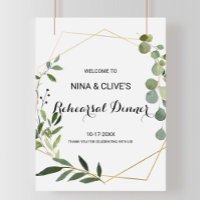 Tropical Green Leaves Rehearsal dinner Welcome