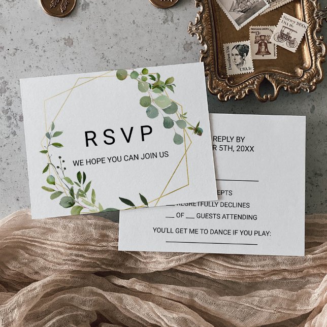 Tropical Green Leaves Song Request RSVP Card (Creator Uploaded)