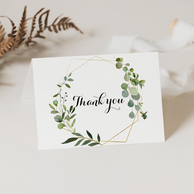Tropical Green Leaves Thank You Card (Creator Uploaded)