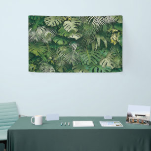  Tropical Green Leaves Theme Photography Backdrops Banner