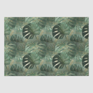 Tropical Green Leaves Tissue Paper