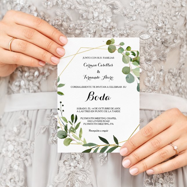 Tropical Green Leaves  Wedding Invitation (Creator Uploaded)