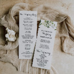 Tropical Green Leaves Wedding Program<br><div class="desc">This tropical green leaves wedding program is perfect for a destination wedding. The design features hand-painted beautiful green leaves,  adorning a gold geometric frame.</div>