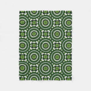Tropical Green Mandala Fleece Blanket