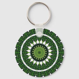 Tropical Green Mandala Keychain