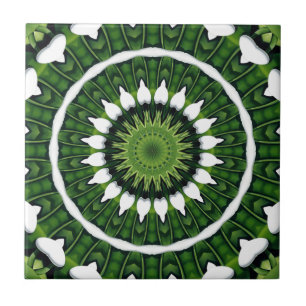 Tropical Green Mandala Tile