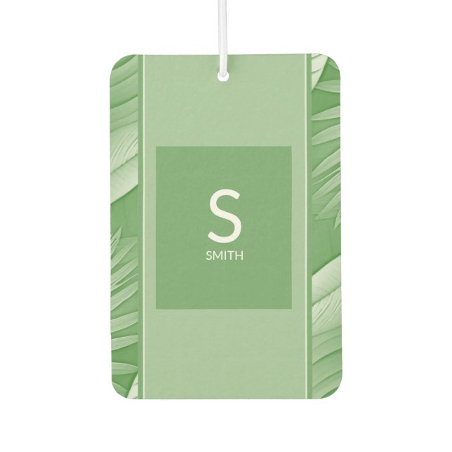Tropical Green Monogram Air Freshener (Front)