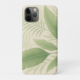 Tropical Green Palm Fronds and Banana Leaves  iPhone 11 Pro Case
