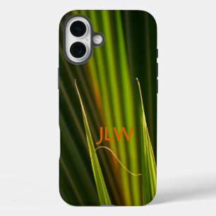 Tropical Green Palm Fronds Customizable iPhone 16 Plus Case