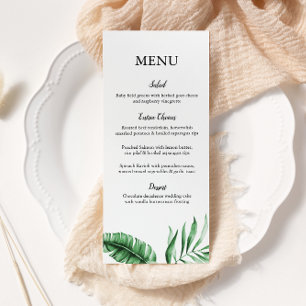 Tropical Green Palm Leaf Mariage/Event Menu