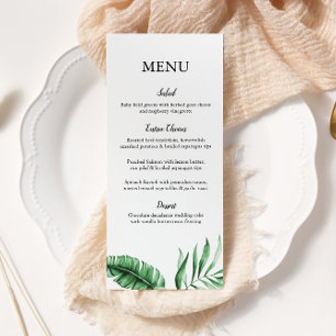 Tropical Green Palm Leaf Wedding/Event Menu