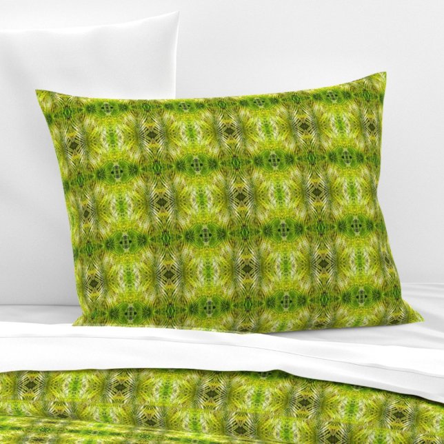 Tropical green palm leaves sunlight S-size pattern Pillowcase (Creator Uploaded)