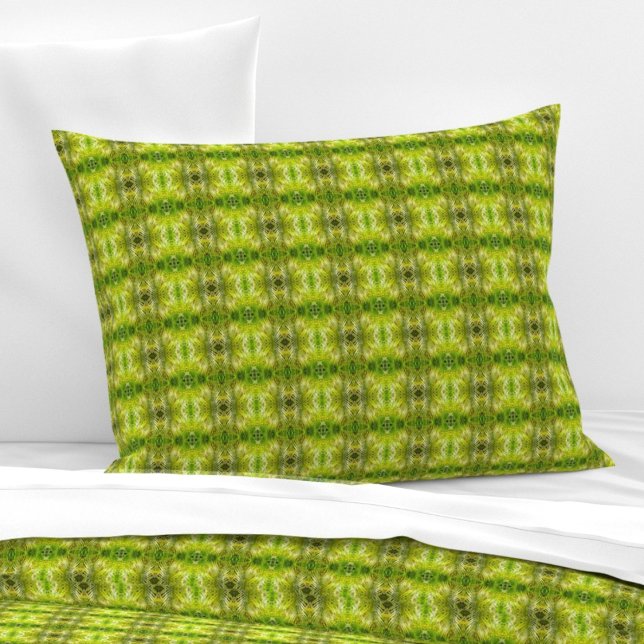 Tropical green palm leaves sunlight tiny pattern pillowcase (Creator Uploaded)