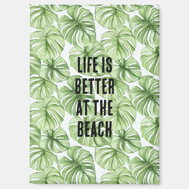 Tropical Green Palm Tree Leaves Magnet (Front)