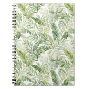Tropical Green Palm Tree Leaves Notebook